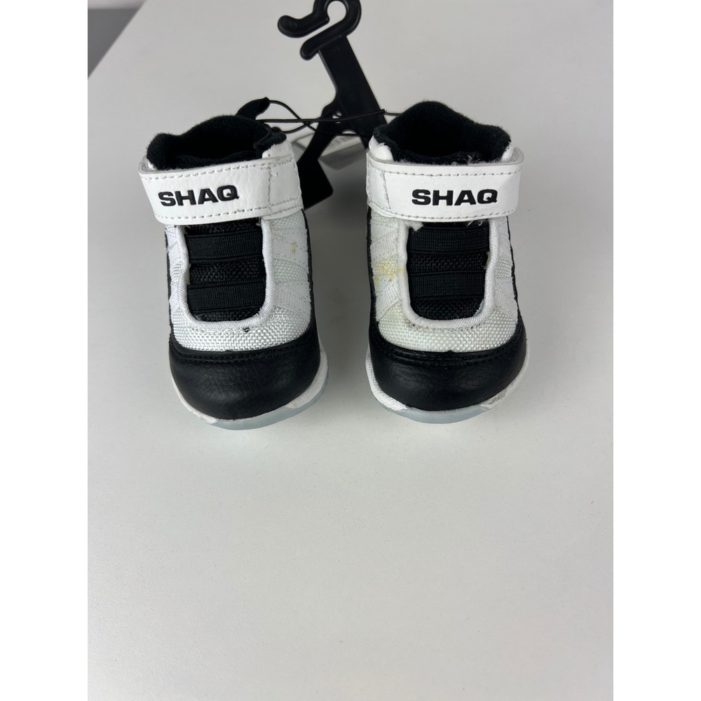 Shaq Infant Boys High Top Athletic Basketball Sneakers‎ White Black Size 2 NEW